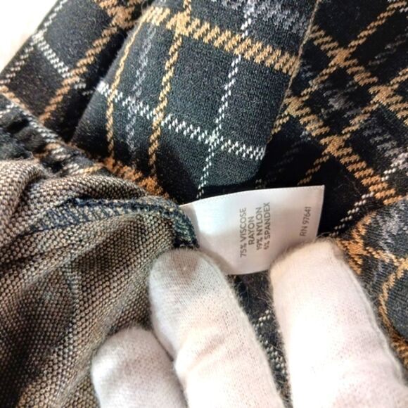 J. Jill Ponte Slim Leg Black Multi Plaid Pull Up Pants. Rayon/ Viscose 4X. NEW.. - Picture 8 of 14